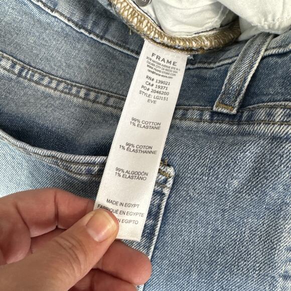 FRAME Le Garcon Boyfriend Fit High Rise Denim Jeans Light Wash sz 33 - Picture 5 of 7